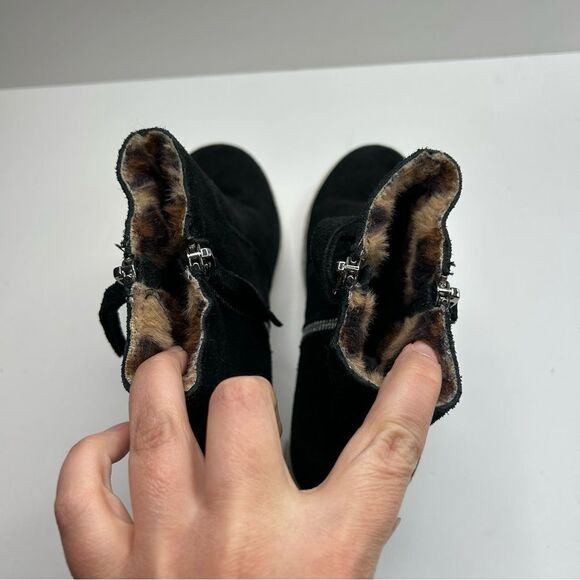 Steve Madden Hidden Wedge Saidi Black Suede Sneakers Shoes 6.5 - Picture 7 of 8